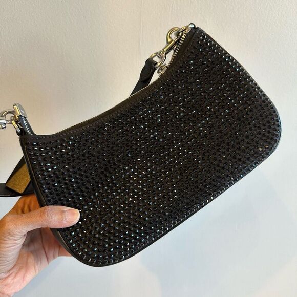 NWT ❤️❤️ LAST ONE ❤️ Coach Teri Mini Crossbody Bag Crystal Black Purse satchel - Picture 5 of 15